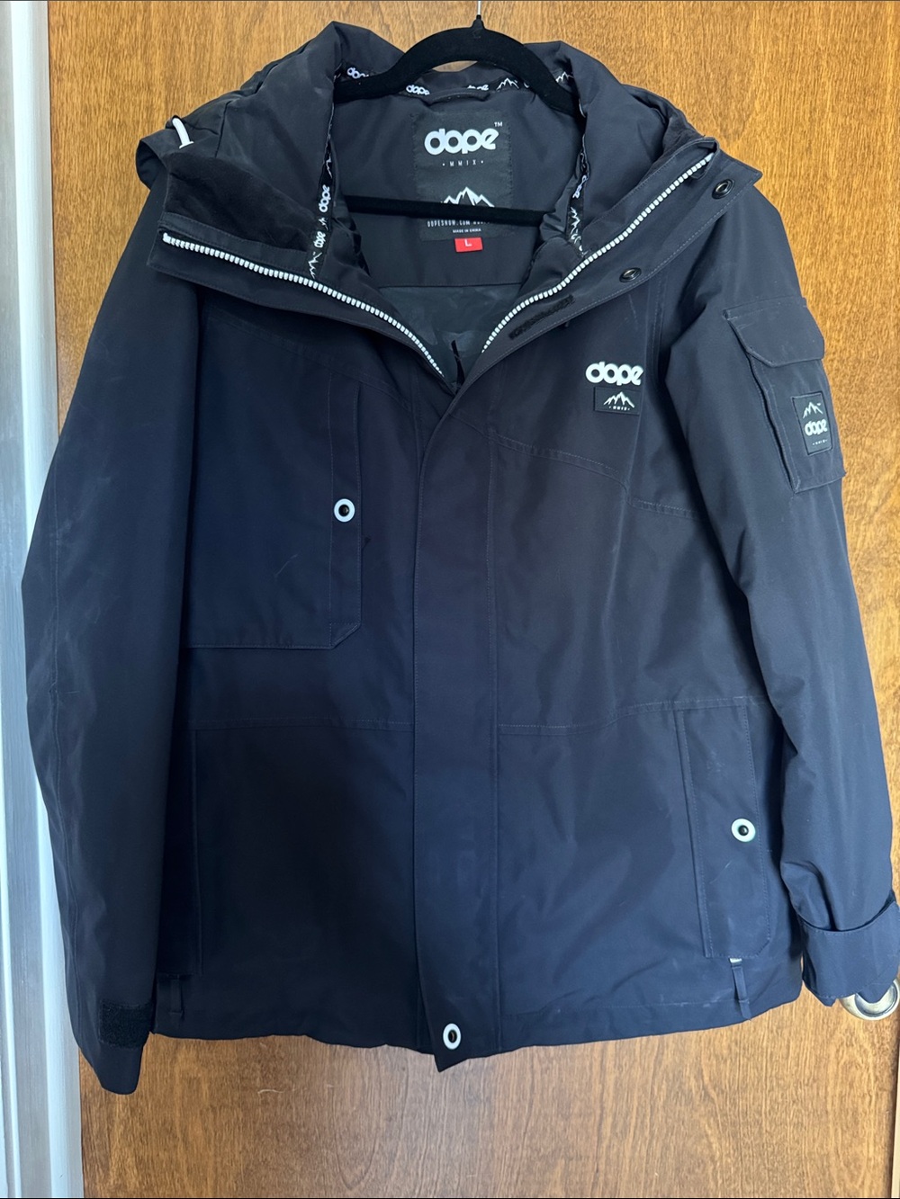 DOPE Women's Black Ski & Snowboard Jacket with Attached Hood